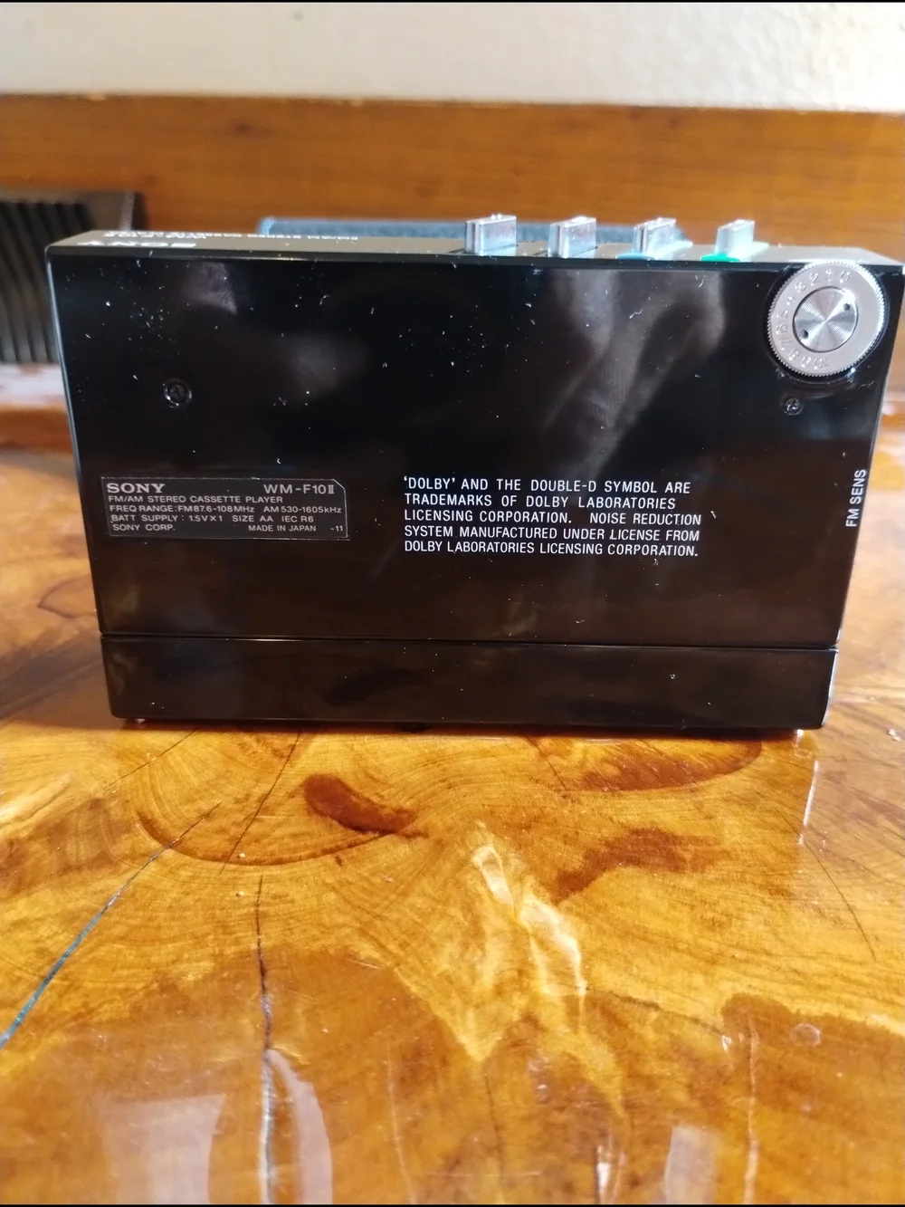 1985 Sony Black Walkman Wm-10ll FM/AM Portable Cassette Player